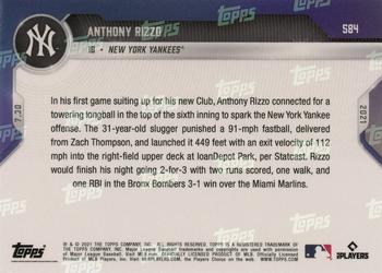 2021 Topps Now #584 Anthony Rizzo Back