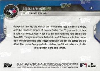 2021 Topps Now #613 George Springer Back