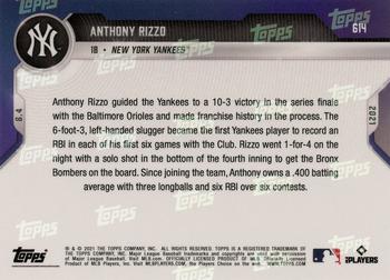2021 Topps Now #614 Anthony Rizzo Back