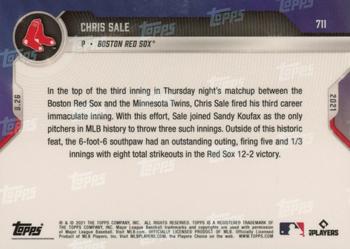 2021 Topps Now #711 Chris Sale Back
