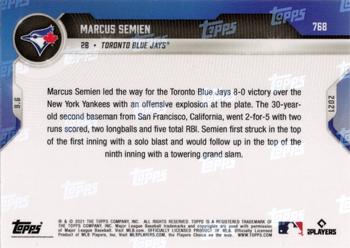 2021 Topps Now #768 Marcus Semien Back