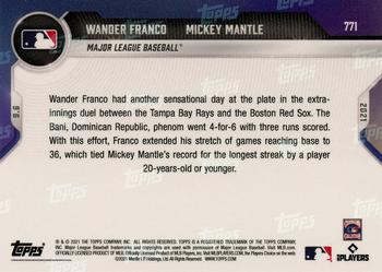2021 Topps Now #771 Wander Franco / Mickey Mantle Back