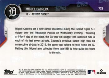 2021 Topps Now #779 Miguel Cabrera Back