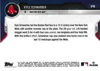2021 Topps Now #846 Kyle Schwarber Back