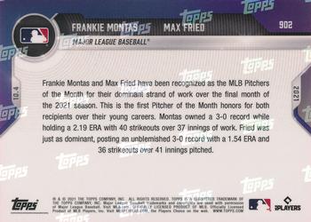 2021 Topps Now #902 Frankie Montas / Max Fried Back