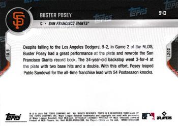 2021 Topps Now #943 Buster Posey Back