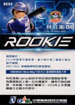 2015 CPBL - Rookies #RC33 Wang-Wei Lin Back