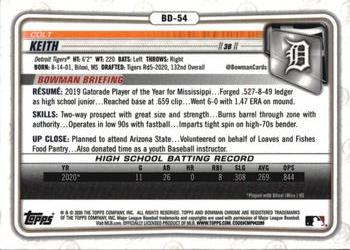 2020 Bowman Draft Sapphire Edition #BD-54 Colt Keith Back