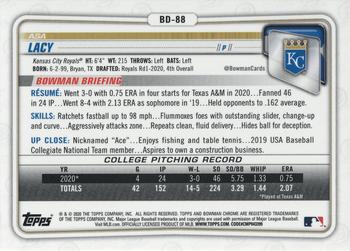 2020 Bowman Draft Sapphire Edition #BD-88 Asa Lacy Back