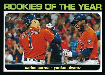 2020 Topps Heritage - Combo Cards #CC-5 Rookies of the Year (Carlos Correa / Yordan Alvarez) Front