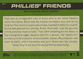 2020 Topps Heritage - Combo Cards #CC-7 Phillies Friends (Rhys Hoskins / Bryce Harper) Back