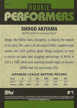 2020 Topps Heritage - Rookie Performers #RP-3 Shogo Akiyama Back