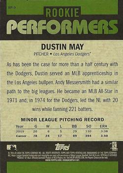 2020 Topps Heritage - Rookie Performers #RP-9 Dustin May Back