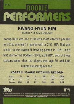 2020 Topps Heritage - Rookie Performers #RP-12 Kwang-Hyun Kim Back