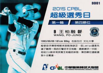 2015 CPBL - Super Picks #DD01 Po-Jung Wang Back