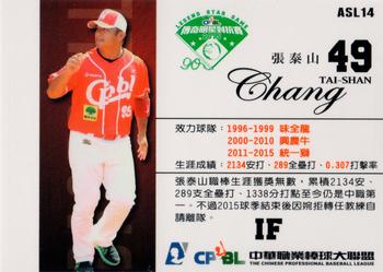 2015 CPBL - All-Star Legends #ASL14 Tai-Shan Chang Back