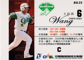 2015 CPBL - All-Star Legends #ASL22 Chen-Hao Wang Back