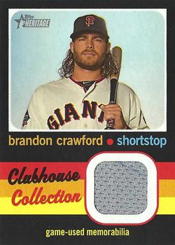2020 Topps Heritage - Clubhouse Collection Relics (High Number) #CCR-BC Brandon Crawford Front