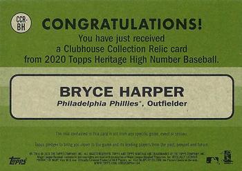 2020 Topps Heritage - Clubhouse Collection Relics (High Number) #CCR-BH Bryce Harper Back