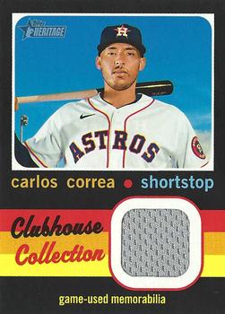 2020 Topps Heritage - Clubhouse Collection Relics (High Number) #CCR-CC Carlos Correa Front