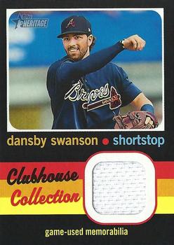2020 Topps Heritage - Clubhouse Collection Relics (High Number) #CCR-DS Dansby Swanson Front