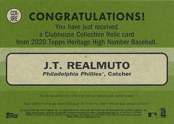 2020 Topps Heritage - Clubhouse Collection Relics (High Number) #CCR-JRE J.T. Realmuto Back