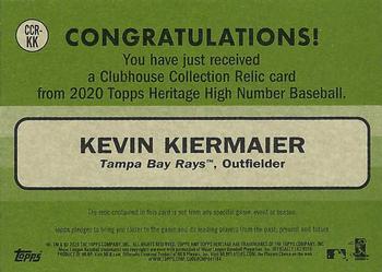 2020 Topps Heritage - Clubhouse Collection Relics (High Number) #CCR-KK Kevin Kiermaier Back