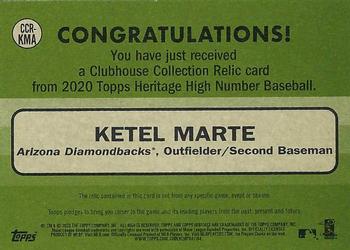 2020 Topps Heritage - Clubhouse Collection Relics (High Number) #CCR-KMA Ketel Marte Back