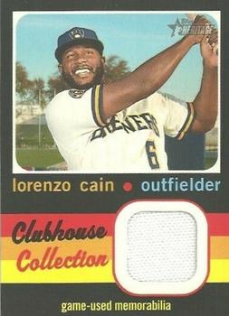 2020 Topps Heritage - Clubhouse Collection Relics (High Number) #CCR-LC Lorenzo Cain Front