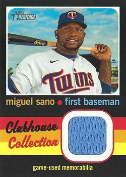 2020 Topps Heritage - Clubhouse Collection Relics (High Number) #CCR-MSA Miguel Sano Front