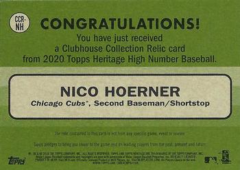 2020 Topps Heritage - Clubhouse Collection Relics (High Number) #CCR-NH Nico Hoerner Back