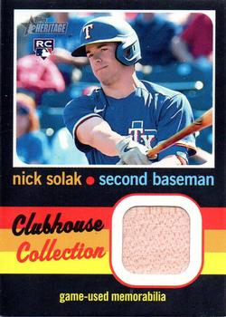 2020 Topps Heritage - Clubhouse Collection Relics (High Number) #CCR-NS Nick Solak Front