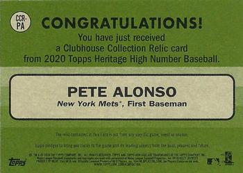 2020 Topps Heritage - Clubhouse Collection Relics (High Number) #CCR-PA Pete Alonso Back