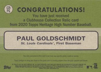 2020 Topps Heritage - Clubhouse Collection Relics (High Number) #CCR-PG Paul Goldschmidt Back