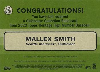 2020 Topps Heritage - Clubhouse Collection Relics (High Number) #CCR-MSM Mallex Smith Back