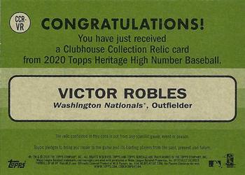 2020 Topps Heritage - Clubhouse Collection Relics (High Number) #CCR-VR Victor Robles Back