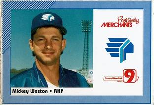 1991 Merchants Bank/WIXT9 Syracuse Chiefs #NNO Mickey Weston Front