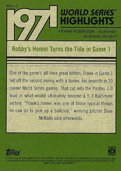 2020 Topps Heritage - 1971 World Series Highlights #WSH-3 Frank Robinson Back