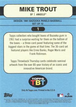 2021 Topps Throwback Thursday #1 Mike Trout Back