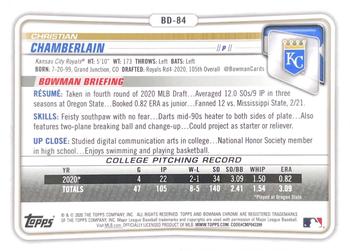 2020 Bowman Draft Sapphire Edition - Yellow #BD-84 Christian Chamberlain Back