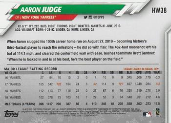 2020 Topps Holiday #HW38 Aaron Judge Back