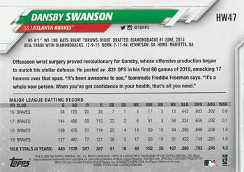2020 Topps Holiday #HW47 Dansby Swanson Back