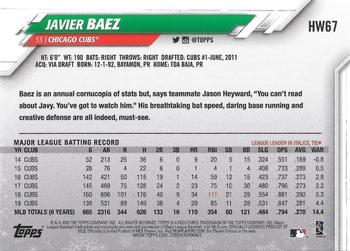 2020 Topps Holiday #HW67 Javier Baez Back