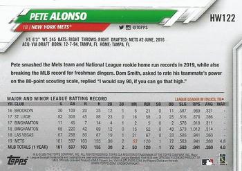 2020 Topps Holiday #HW122 Pete Alonso Back