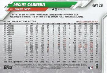 2020 Topps Holiday #HW129 Miguel Cabrera Back