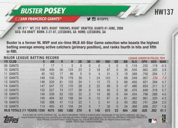 2020 Topps Holiday #HW137 Buster Posey Back