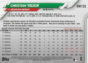 2020 Topps Holiday #HW155 Christian Yelich Back