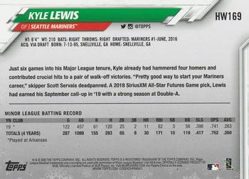 2020 Topps Holiday #HW169 Kyle Lewis Back
