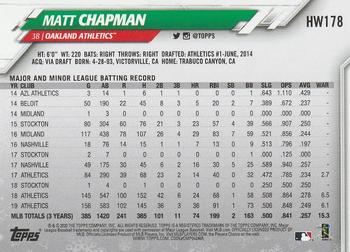 2020 Topps Holiday #HW178 Matt Chapman Back
