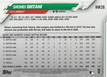 2020 Topps Holiday - Metallic #HW26 Shohei Ohtani Back